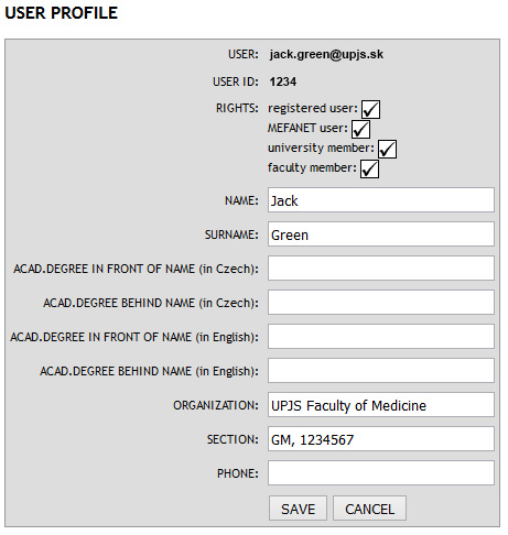 User Profile